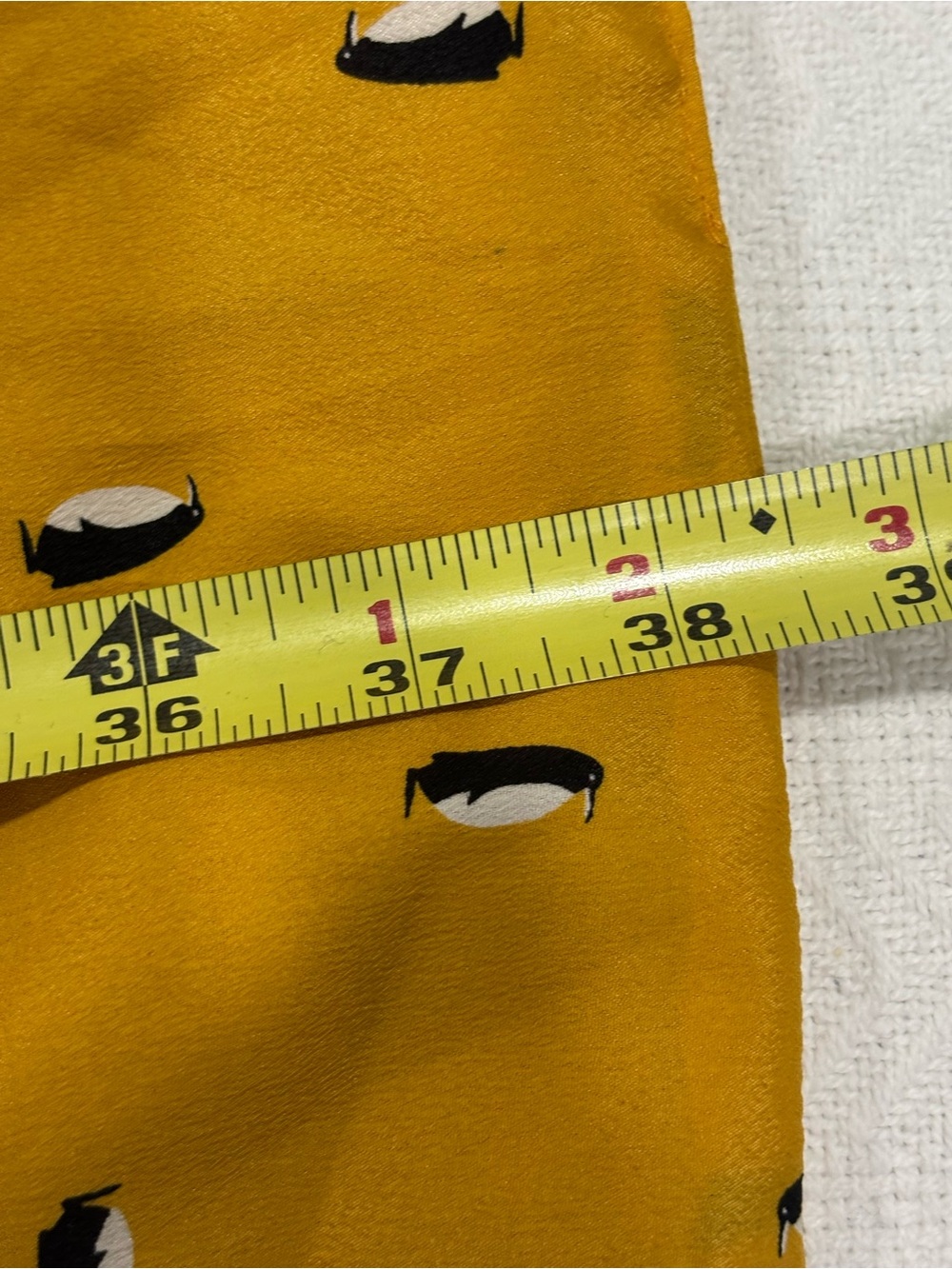 Mustard Infinity Scarf with Black and White Spot Accents — Women's Wrap - Picture 4 of 6